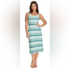 Jessica Simpson Aquatic Combo Blue and Yellow Crochet Strap Dress - XXL